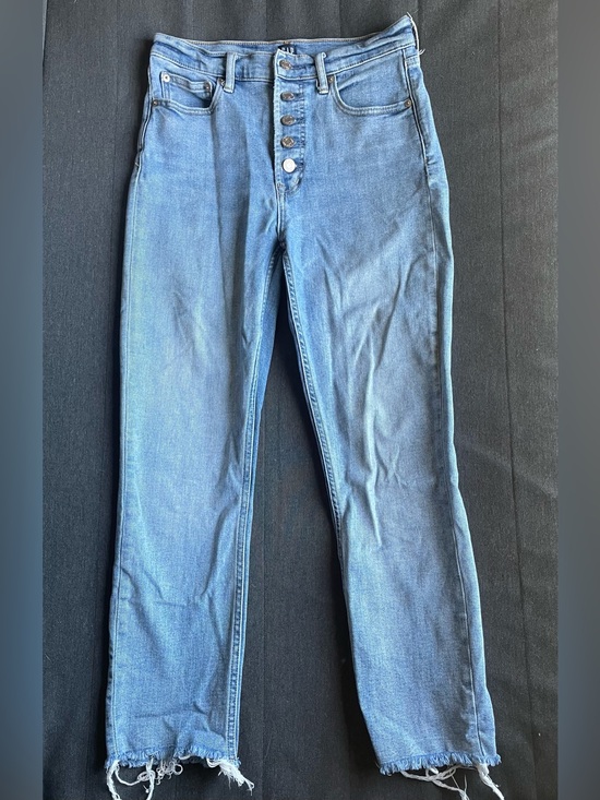 GAP Denim - GAP vintage high rise ankle jeans with button fly and raw hem, 27 waist (size 4)